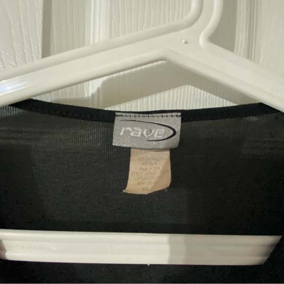 Rave women’s open sheer and sparkly black Top size XLarge.♦️ - Picture 4 of 11